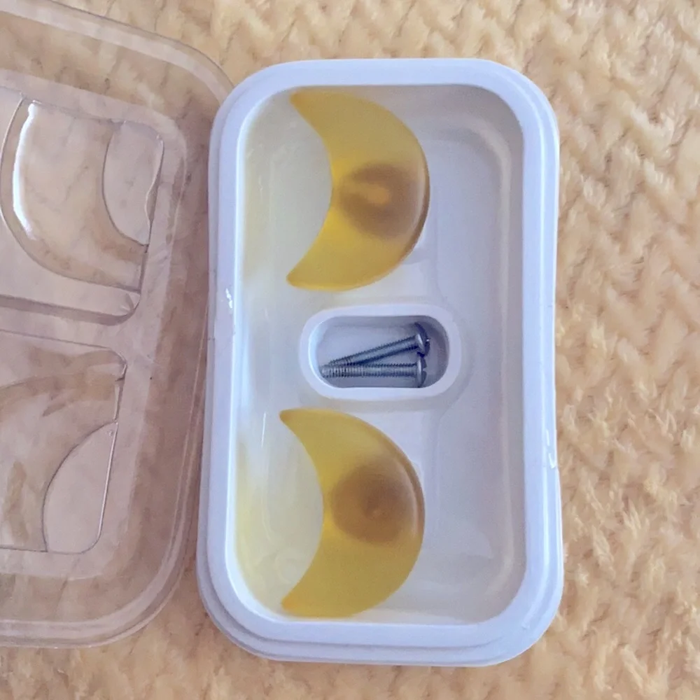 Yellow Half Moon knobs for nursery set of two